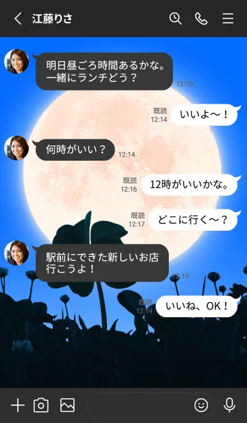[LINE着せ替え] 七つ葉のクローバー & Full Moon #7-7の画像3