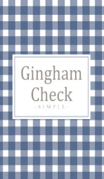 [LINE着せ替え] Gingham Check Navy - SIMPLE 28の画像1