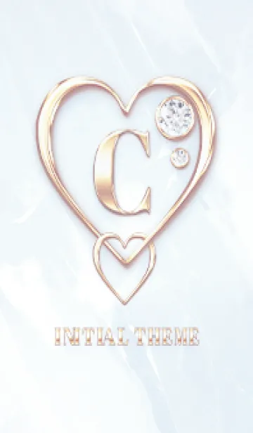 [LINE着せ替え] 【 C 】 Heart Charm & Initial - Blue Gの画像1