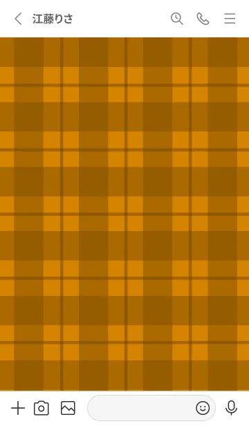 [LINE着せ替え] ブラウンチェックの着せかえ/ホワイトの画像2