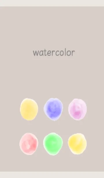 [LINE着せ替え] 淡い水彩の円 ベージュと灰色の画像1