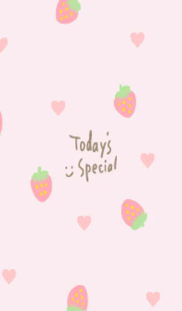 [LINE着せ替え] ピンク苺 ハート25の画像1