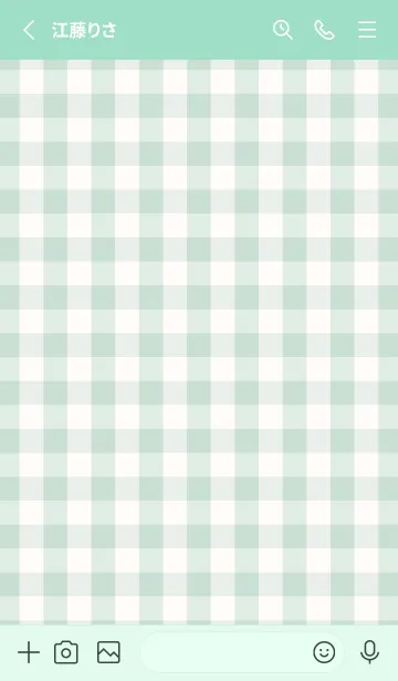 [LINE着せ替え] ギンガムチェック グリーン2の画像2