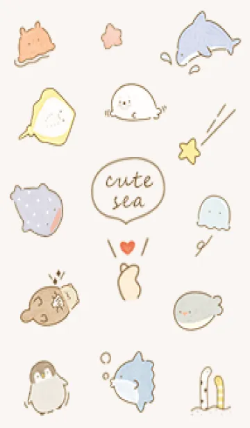 [LINE着せ替え] beige♡可愛い水族館05_1の画像1