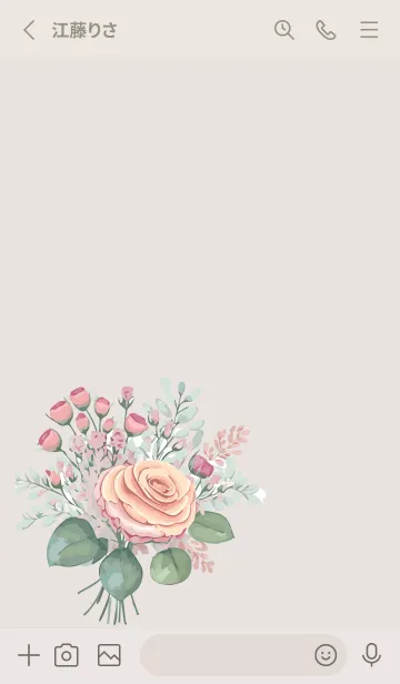 [LINE着せ替え] beige & gray 薔薇のブーケの画像2