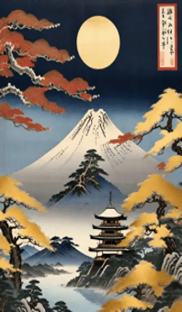 [LINE着せ替え] 浮世絵の風景-金 Y 14の画像1