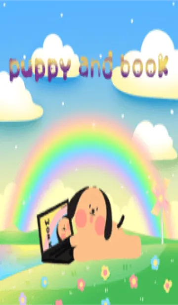 [LINE着せ替え] puppy and bookの画像1