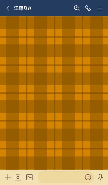 [LINE着せ替え] ブラウンチェックの着せかえ/紺色の画像2