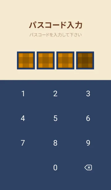 [LINE着せ替え] ブラウンチェックの着せかえ/紺色の画像4