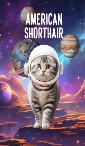 [LINE着せ替え] American Shorthair In Galaxy Theme (JP)の画像1
