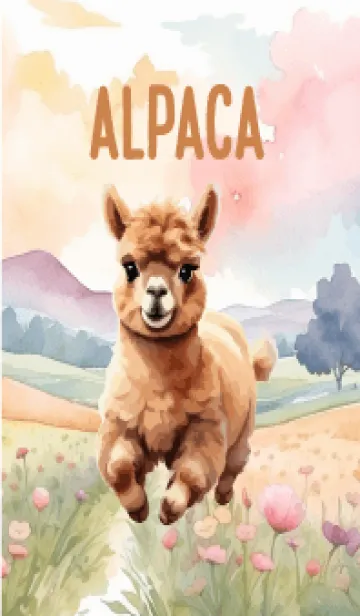 [LINE着せ替え] Alpaca In Flower Theme  (JP)の画像1