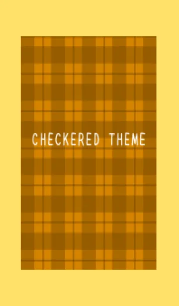 [LINE着せ替え] ブラウンチェックの着せかえ/イエローの画像1