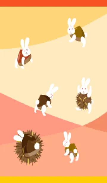 [LINE着せ替え] 栗うさぎ 赤と黄色の画像1