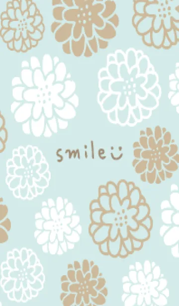 [LINE着せ替え] 白とベージュの丸い花3の画像1