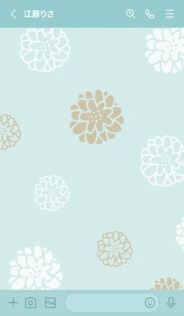 [LINE着せ替え] 白とベージュの丸い花3の画像2