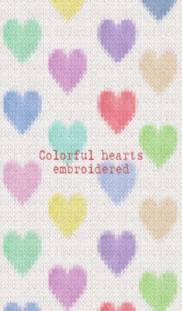 [LINE着せ替え] Colorful hearts embroidered 43の画像1