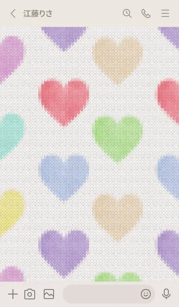 [LINE着せ替え] Colorful hearts embroidered 43の画像2