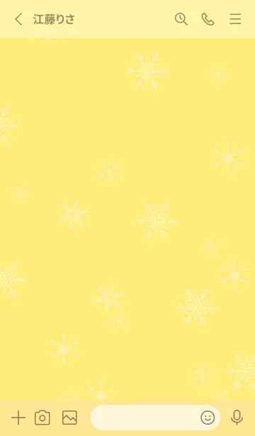 [LINE着せ替え] 雪の結晶 薄い黄色の画像2