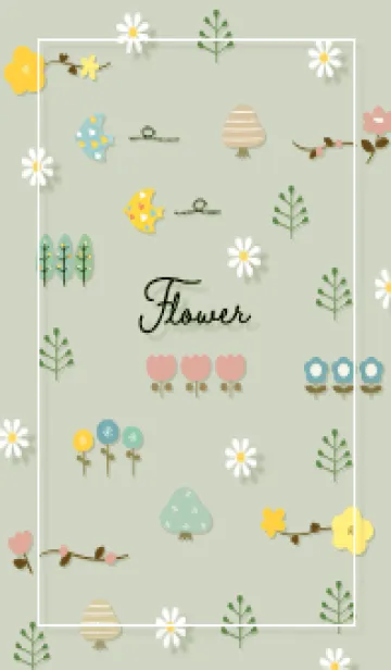 [LINE着せ替え] greenお洒落な小花06_1の画像1