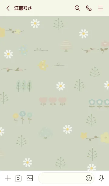 [LINE着せ替え] greenお洒落な小花06_1の画像2