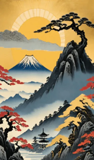 [LINE着せ替え] 浮世絵の風景-金 Z 1の画像1