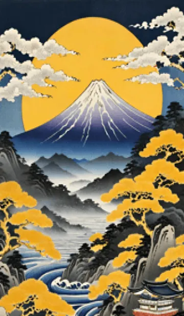 [LINE着せ替え] 浮世絵の風景-金 Z 8の画像1