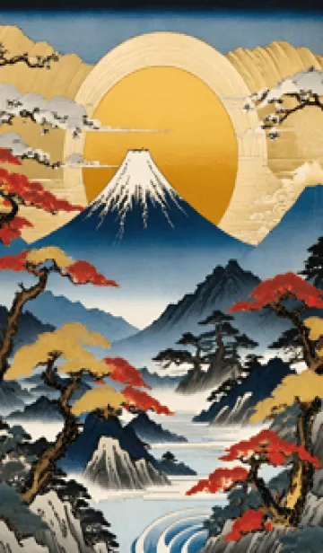 [LINE着せ替え] 浮世絵の風景-金 Z 15の画像1