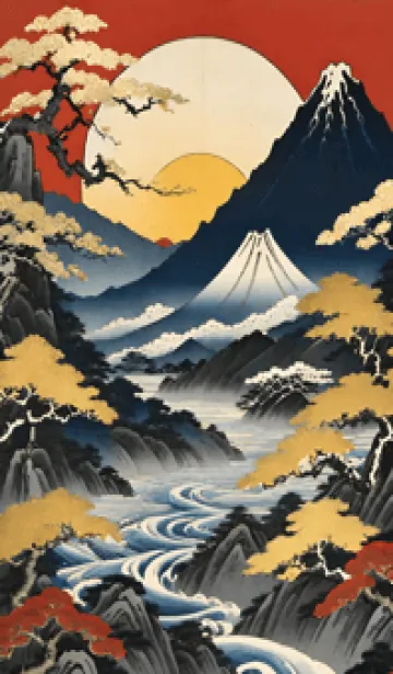 [LINE着せ替え] 浮世絵の風景-金 Z 13の画像1