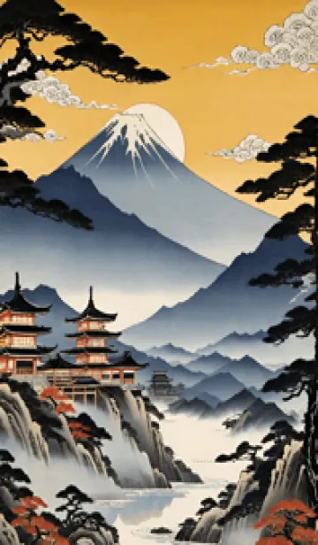 [LINE着せ替え] 浮世絵の風景-金 Z 25の画像1