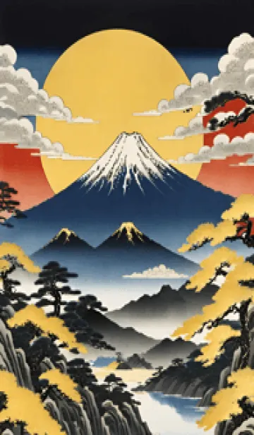 [LINE着せ替え] 浮世絵の風景-金 Z 19の画像1