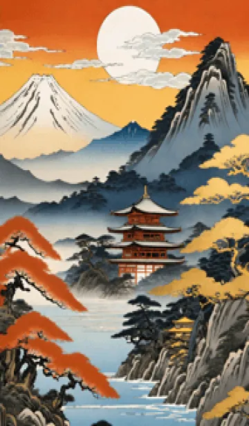 [LINE着せ替え] 浮世絵の風景-金 Z 24の画像1