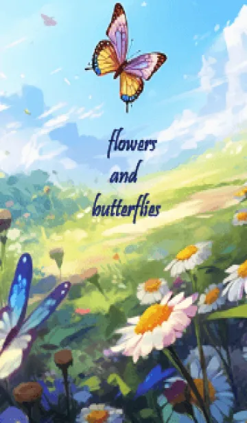 [LINE着せ替え] flowers and butterflies theme(JP)の画像1