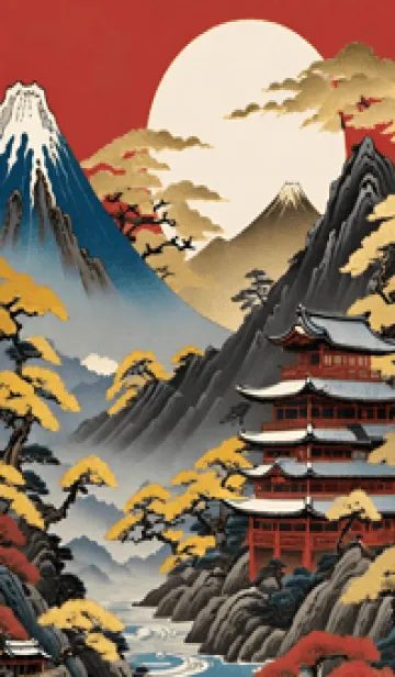 [LINE着せ替え] 浮世絵の風景-金 XY 2の画像1