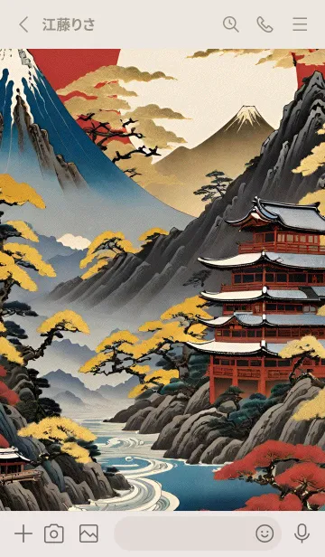 [LINE着せ替え] 浮世絵の風景-金 XY 2の画像2