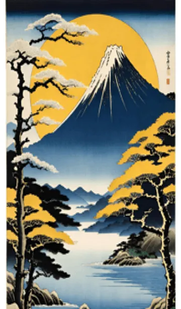 [LINE着せ替え] 浮世絵の風景-金 XY 16の画像1