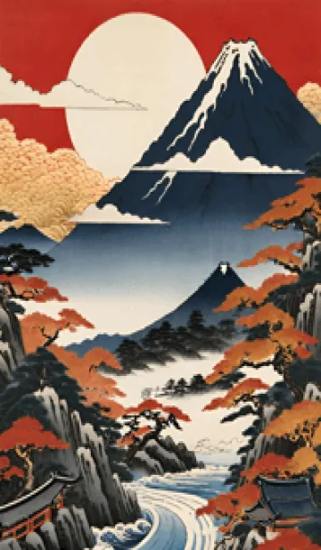 [LINE着せ替え] 浮世絵の風景-金 XY 18の画像1