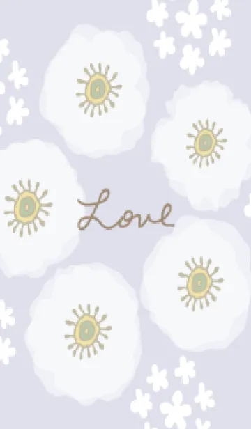 [LINE着せ替え] 白い花と小花の輪2の画像1