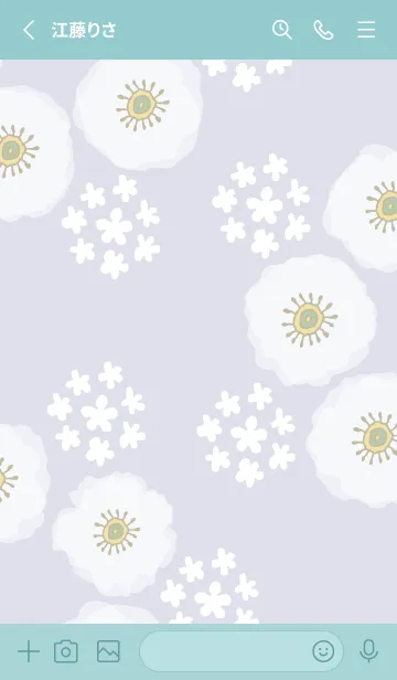 [LINE着せ替え] 白い花と小花の輪2の画像2