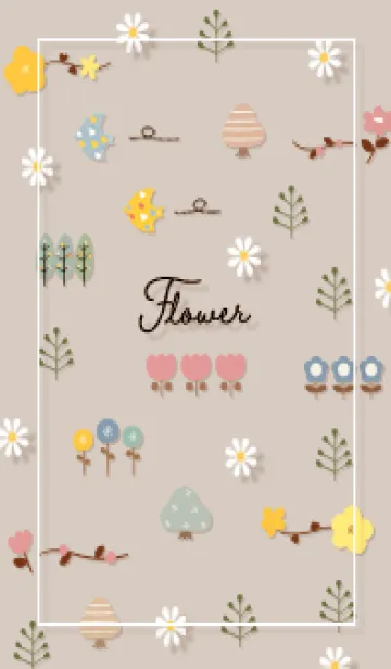 [LINE着せ替え] brownお洒落な小花03_1の画像1