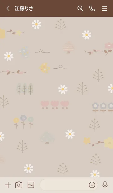 [LINE着せ替え] brownお洒落な小花03_1の画像2