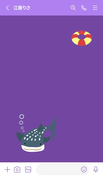 [LINE着せ替え] ジンベエザメ 紫色の画像2