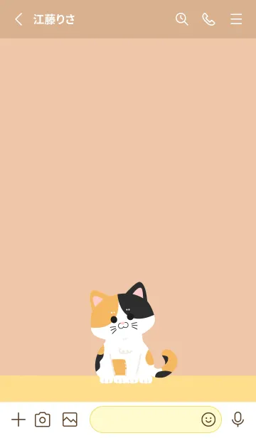 [LINE着せ替え] 猫を飼う__三毛貓の画像2