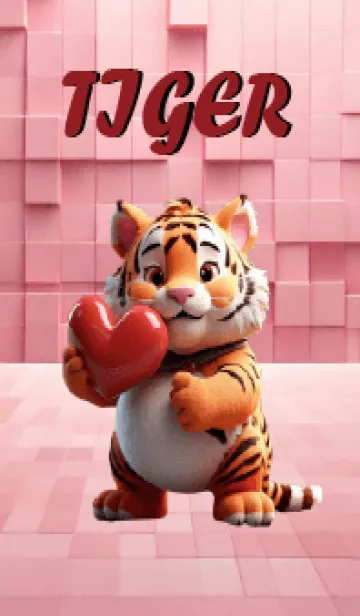 [LINE着せ替え] Tiger In Love Theme (JP)の画像1