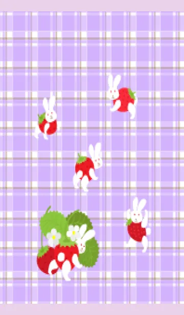 [LINE着せ替え] うさぎ苺 薄い紫の画像1