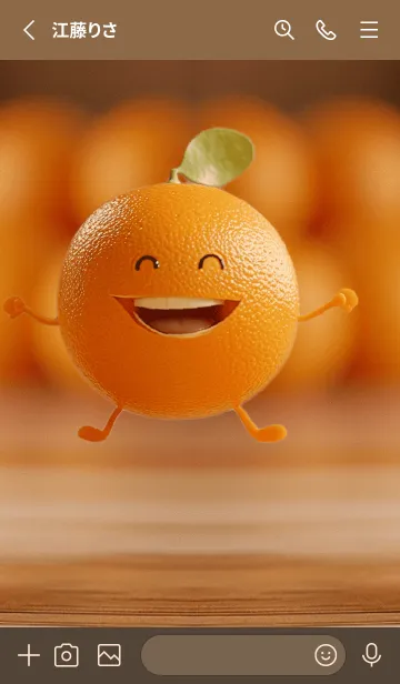 [LINE着せ替え] happy orange (JP)の画像2
