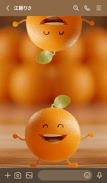 [LINE着せ替え] happy orange 2 theme(JP)の画像2