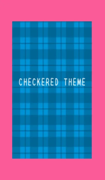 [LINE着せ替え] 青チェックの着せかえ/ホットピンクの画像1