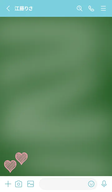 [LINE着せ替え] 幸運ハートの黒板/ターコイズブルーの画像2