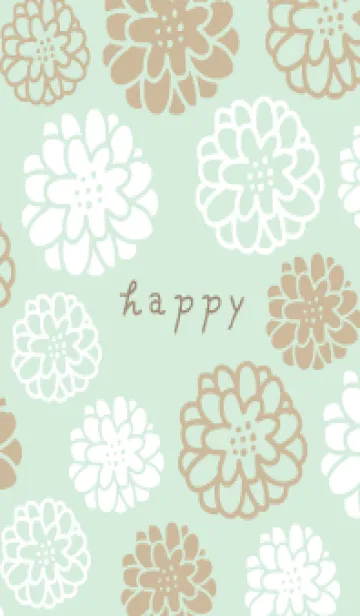 [LINE着せ替え] 白とベージュの丸い花18の画像1