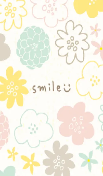 [LINE着せ替え] 北欧風カラフルお花3の画像1